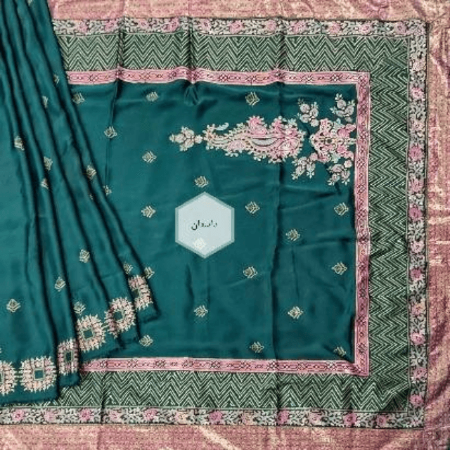 GD 84 emarald Green saree